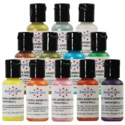 AmeriColor Full Set Of 12 - Sheen AmeriMist Airbrush Colour - 0.65oz Bottles