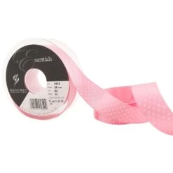 Berisford Ribbon Berisfords 20 M X 25 Mm Dainty Micro Dot Ribbon, Hot Pink