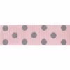 Berisford Ribbon Spotty Grosgrain Pink/Grey Colour No.16 Ribbon - 15mm X 20M -Wilton Shop berisford ribbon spotty grosgrain pink grey colour no 16 ribbon 15mm x 20m p13703 47696 image