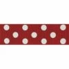 Berisford Ribbon Spotty Grosgrain Red/Ivory Colour No.8 Ribbon - 15mm X 20M -Wilton Shop berisford ribbon spotty grosgrain red ivory colour no 8 ribbon 15mm x 20m p13704 47698 image