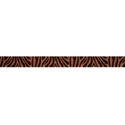 Berisford Ribbon Zebra Stripes Print Copper / Black Ribbon - 25mm X 20M