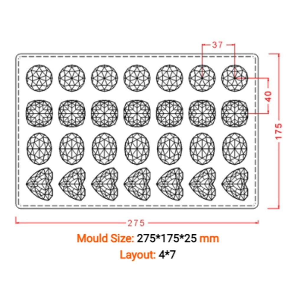 Cake Craft Moulds Diamond Assorted Shapes Polycarbonate Chocolate Mould - 275 x 175 x 25mm - 28 Cavity Cake Craft Moulds Diamond Assorted Shapes Polycarbonate Chocolate Mould - 275 X 175 X 25mm - 28 Cavity -Wilton Shop cake craft moulds diamond assorted shapes polycarbonate chocolate mould 275 x 175 x 25mm 28 cavity p12718 44396 image