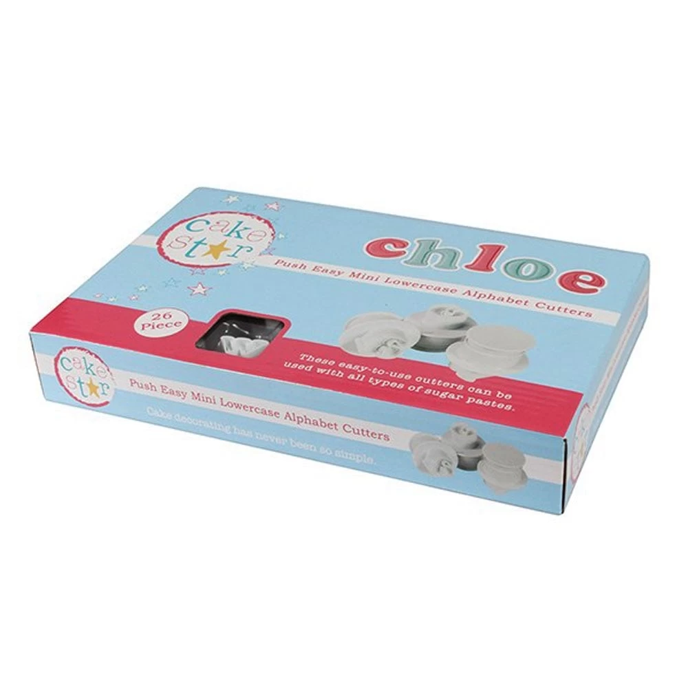 Cake Star Push Easy Mini Cutters - Lowercase - Alphabet Set 26 Piece Cake Star Push Easy Mini Cutters - Lowercase - Alphabet Set 26 Piece -Wilton Shop cake star push easy mini cutters lowercase alphabet set 26 piece p3492 16283 image