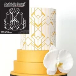 Evil Cake Genius Acrylic Cake Stencil - Art Deco Geometric -Wilton Shop evil cake genius acrylic cake stencil art deco geometric p16570 58084 image