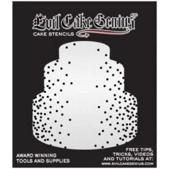 Evil Cake Genius Acrylic Cake Stencil - Confetti Border -Wilton Shop evil cake genius acrylic cake stencil confetti border p16566 58062 image