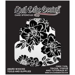 Evil Cake Genius Acrylic Cake Stencil - Rose Garden -Wilton Shop evil cake genius acrylic cake stencil rose garden p16565 58055 image