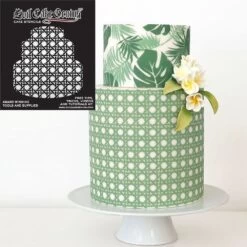 Evil Cake Genius Acrylic Cake Stencil - Wicker Caning -Wilton Shop evil cake genius acrylic cake stencil wicker caning p16545 57951 image