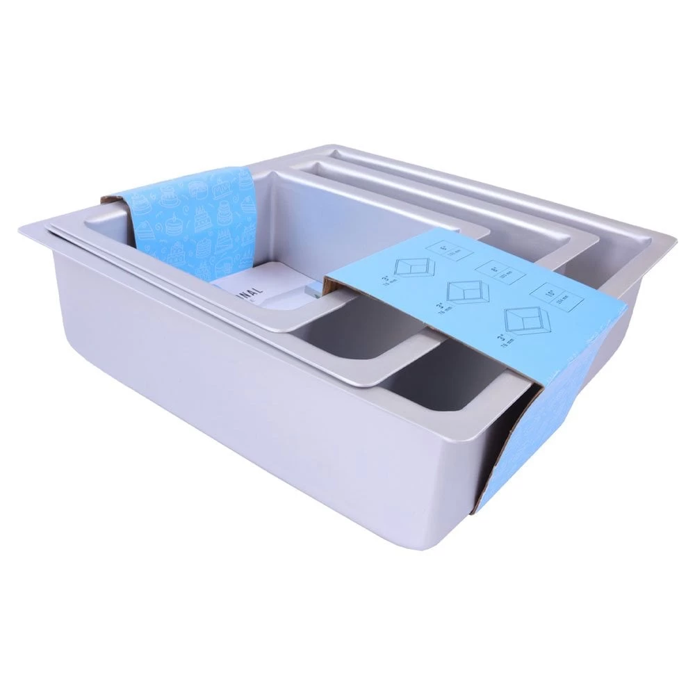 PME 3" Deep Square Cake Tins - Set Of 3 - 6", 8", & 10" PME 3" Deep Square Cake Tins - Set Of 3 - 6", 8", & 10" -Wilton Shop pme 3 deep square cake tins set of 3 6 8 10 p15584 54322 image