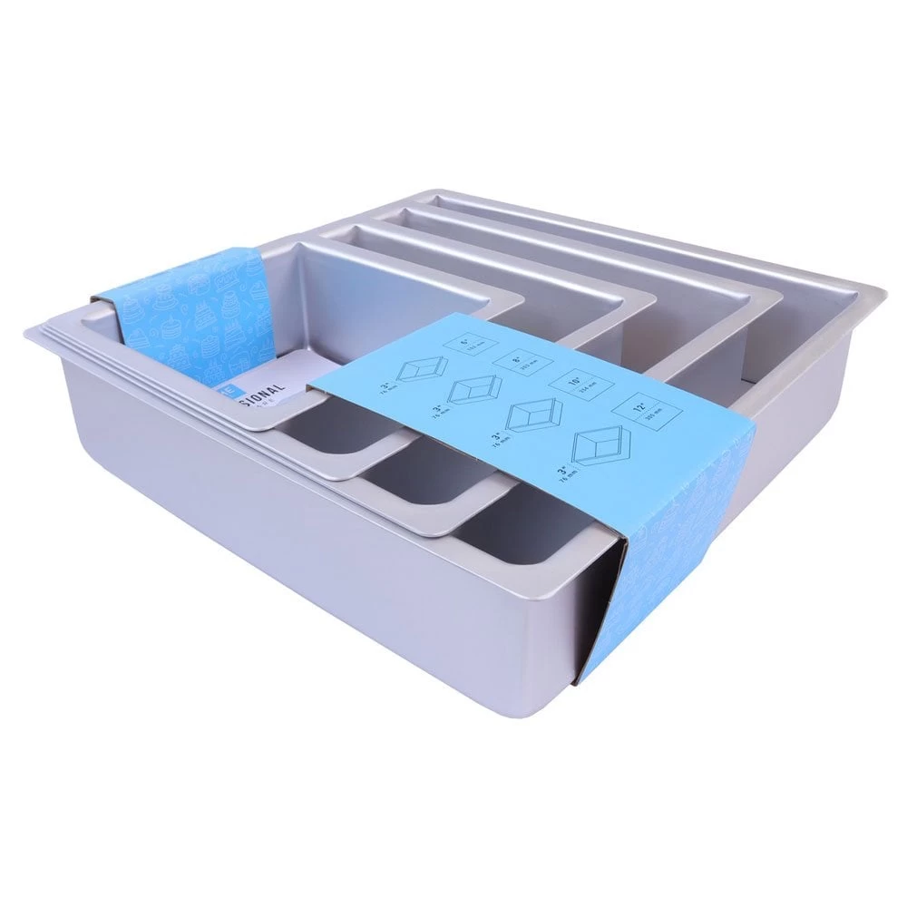 PME 3" Deep Square Cake Tins - Set Of 4 - 6", 8", 10" & 12" PME 3" Deep Square Cake Tins - Set Of 4 - 6", 8", 10" & 12" -Wilton Shop pme 3 deep square cake tins set of 4 6 8 10 12 p15585 54324 image