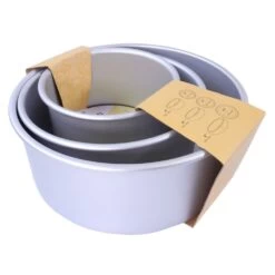 PME 4" Deep Round Cake Tins - Set Of 3 - 6", 8", & 10" -Wilton Shop pme 4 deep round cake tins set of 3 6 8 10 p15582 54318 image