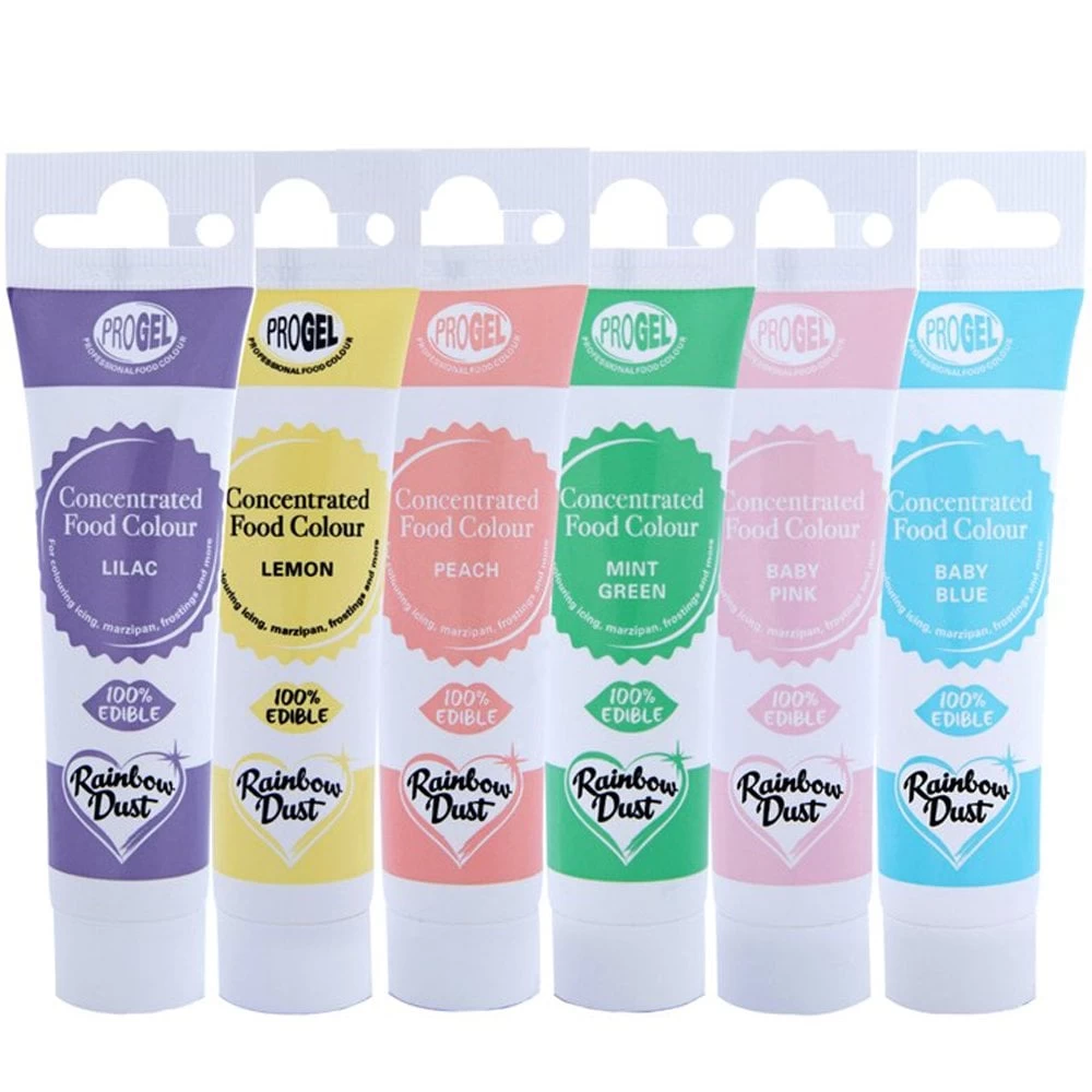 Rainbow Dust Progel Pastel Colour Pack Of 6 Rainbow Dust Progel Pastel Colour Pack Of 6 -Wilton Shop rainbow dust progel pastel colour pack of 6 p13464 46966 image