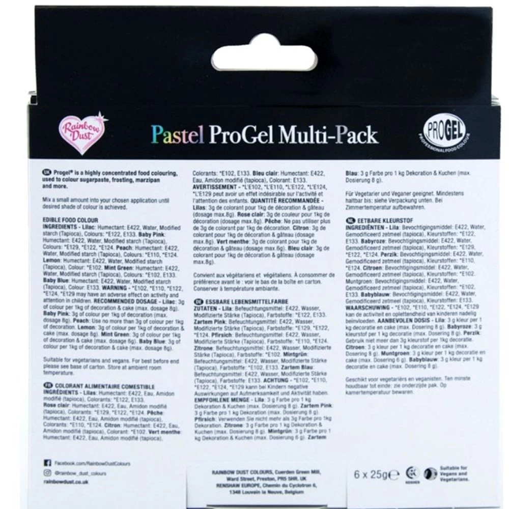 Rainbow Dust Progel Pastel Colour Pack Of 6 Rainbow Dust Progel Pastel Colour Pack Of 6 -Wilton Shop rainbow dust progel pastel colour pack of 6 p13464 46967 image