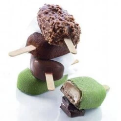 Silikomart Classic Easy Ice Cream High Quality Silicone Mould - 2 Cavity - Pack Of 2 Sets With 50 Wooden Sticks