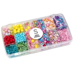 Super Streusel Superbox Summer Fling - Assortment Of Sprinkle, Chocolate Balls, Dragees With Crispy Center -Wilton Shop super streusel superbox summer fling assortment of sprinkle chocolate balls dragees with crispy center p9208 35439 image