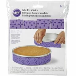 Wilton Purple Bake Even Strips For Large Cakes 6 Pcs